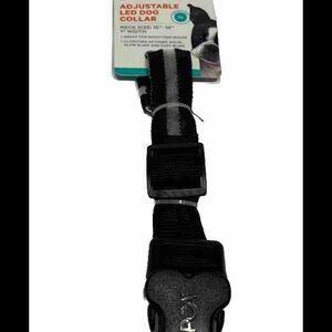 ASPCA MEDIUM Adjustable LED Dog Collar Black  Size 15" - 18" - 1" Width NEW,